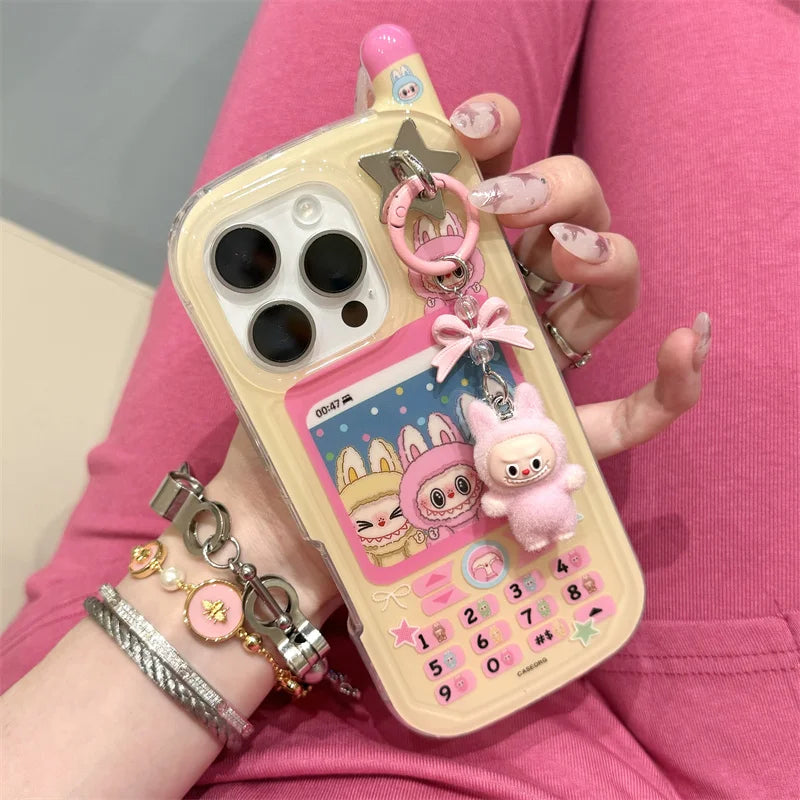 Funny Cute 3D Mobile Phone Shape Case For iPhone 16 Pro 15 14 13 Pro Max Back Cover with Charm Kawaii Cartoon Silicone Cases by Quickfindgoods