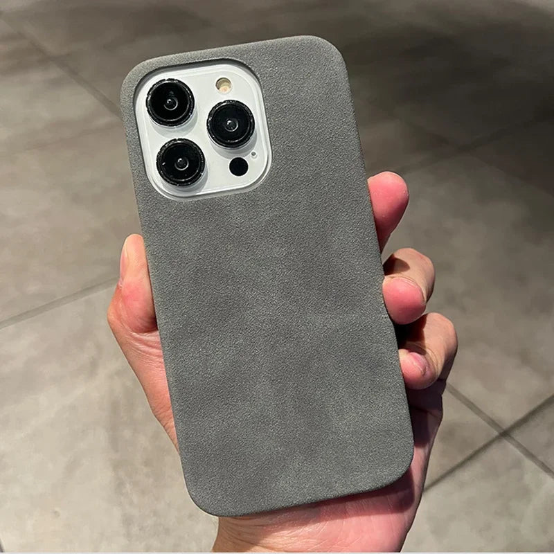 Phone Case For iPhone 16 15 14 13 12 11 Pro Max Plus Suede Leather Cases Matte Silicone Soft Shockproof Cover Fashion by Quickfindgoods