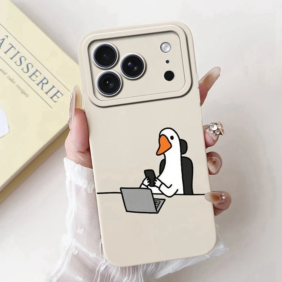 Cute Cartoon Phone Case For iPhone 17 Pro Max 17 Air Soft Silicone Shockproof Cases For iPhone17 17Pro 17Air Covers Bumpers
