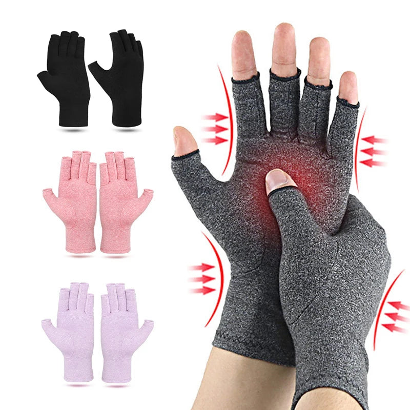 Relieve Hand Discomfort with 1pair Fingerless Compression Gloves by Quickfindgoods