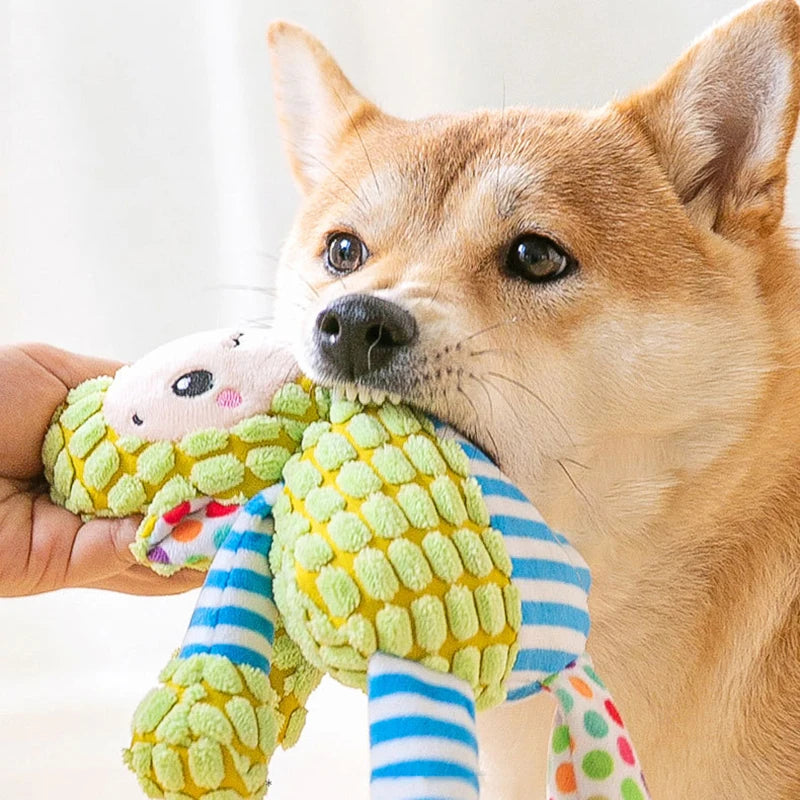 Pet Plush Toy Cat Dog Puzzle Toy Cute Animals Bite Resistant Interactive Squeaky Pet Dog Teeth Cleaning Chew Toy Pet Supplies by Quickfindgoods