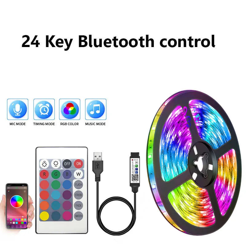 Usb Led Strip 5V 5050 Smart Led Light For Wall Room Bluetooth Wifi Alexa 15 20 Meter Rgb Tape Tv Backlight Led Ribbon Band Luces by Quickfindgoods