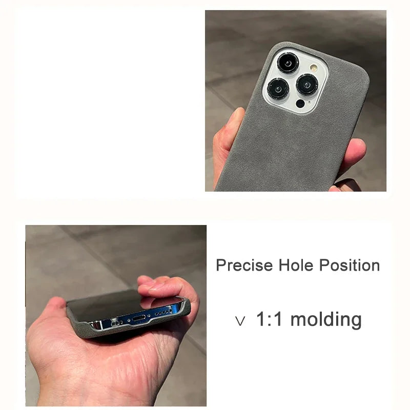 Phone Case For iPhone 16 15 14 13 12 11 Pro Max Plus Suede Leather Cases Matte Silicone Soft Shockproof Cover Fashion by Quickfindgoods