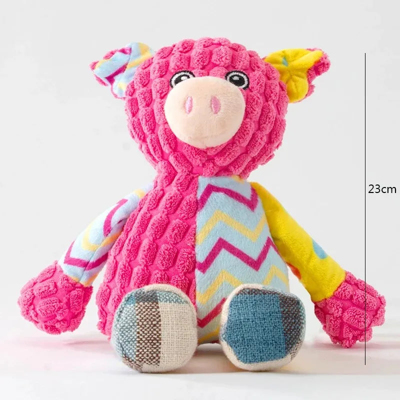 Pet Plush Toy Cat Dog Puzzle Toy Cute Animals Bite Resistant Interactive Squeaky Pet Dog Teeth Cleaning Chew Toy Pet Supplies by Quickfindgoods