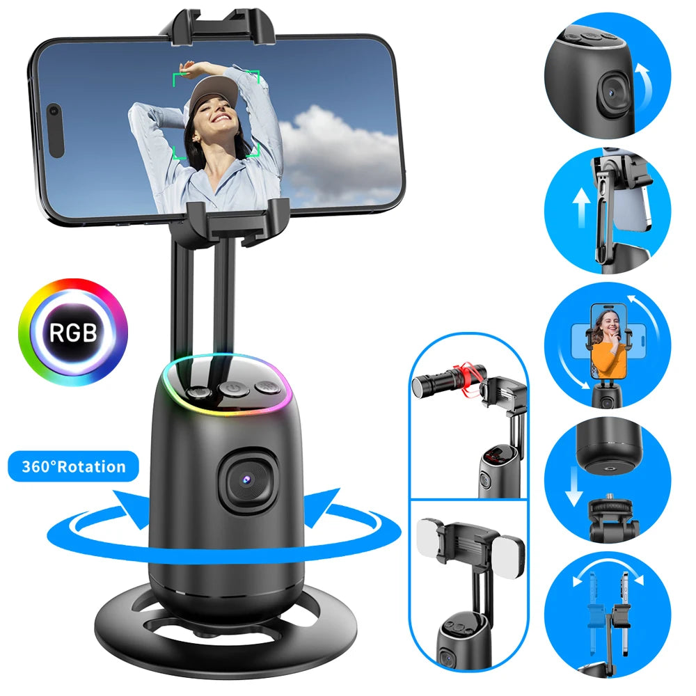 Auto Face Tracking Tripod,360°Rotation Tracking Gesture Control Stand,SmartPhone Camera Stand