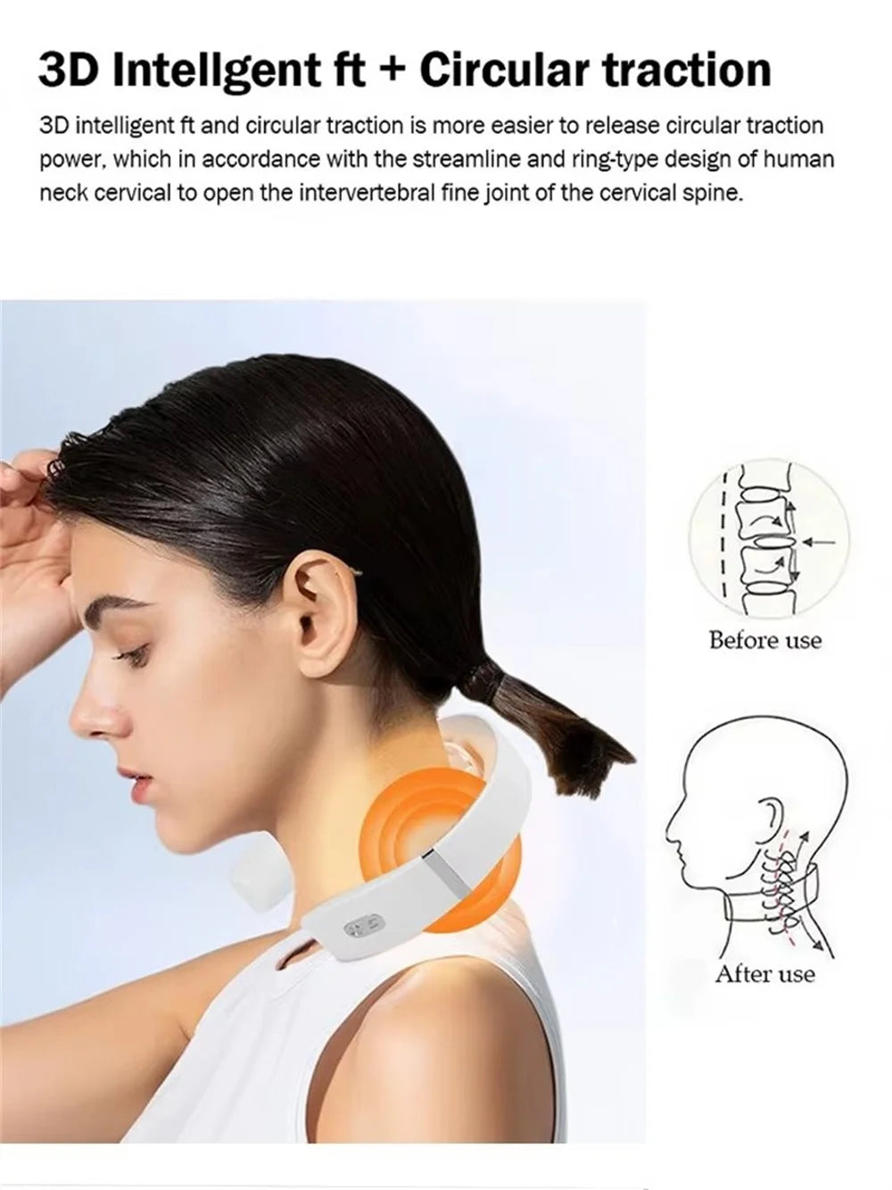 Cervical Massager Protable Cross-border Neck Massager Neck Shoulder Protector Massager Carry Around Mini Cervical Spine Relaxers