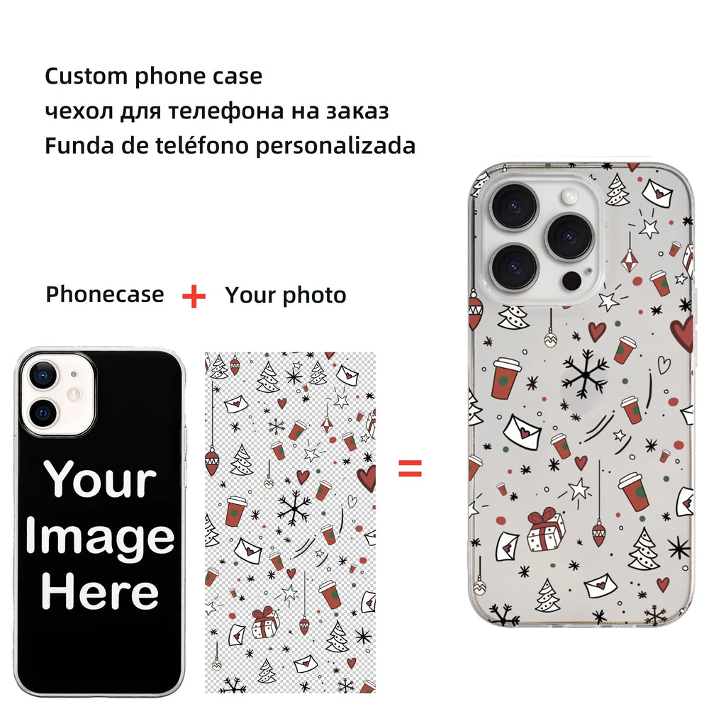 Customized transparent Soft Phone Case for iPhone 17 16 15 14 13 12 Pro Max Plus Soft Cover Personalized Design DIY Photo by Quickfindgoods