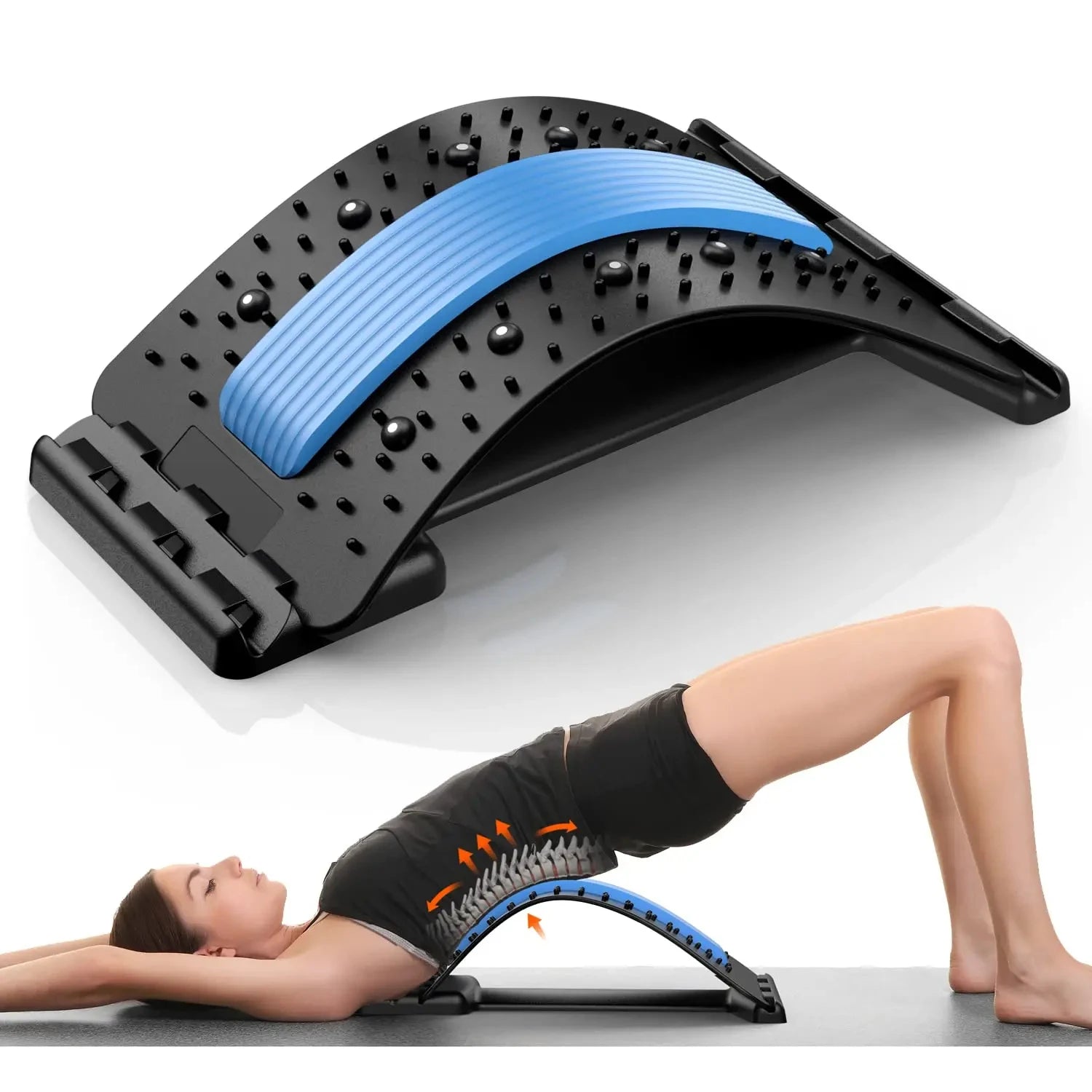 Multi-Level Back & Neck Stretcher - Adjustable Lumbar Support for Deep Stretch, Yoga-like Flexibility by Quickfindgoods