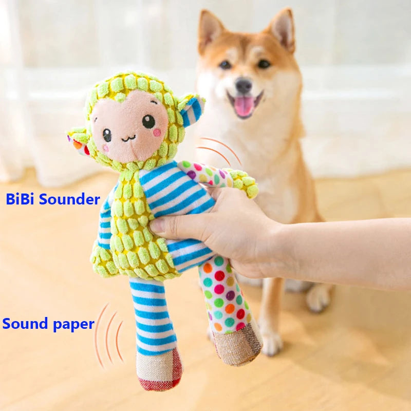 Pet Plush Toy Cat Dog Puzzle Toy Cute Animals Bite Resistant Interactive Squeaky Pet Dog Teeth Cleaning Chew Toy Pet Supplies by Quickfindgoods