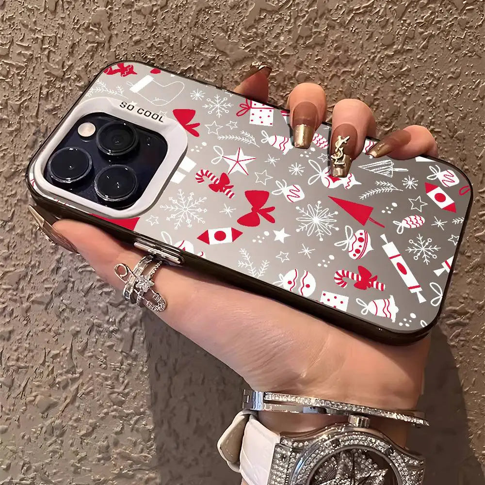 Christmas New Year Phone Case For iPhone 17 16 15 14 13 12 Pro Max Plus Colorful Gradient Soft TPU Back Cover