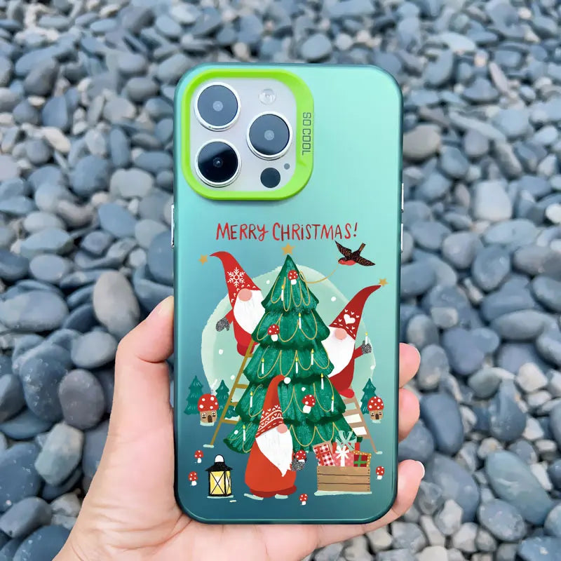 Cute Merry Christmas Santa Claus Phone Case for iPhone 16 15 14 Pro Max 13 12 11 Pro Max Mini 15 14 Plus Shockproof Laser Covers