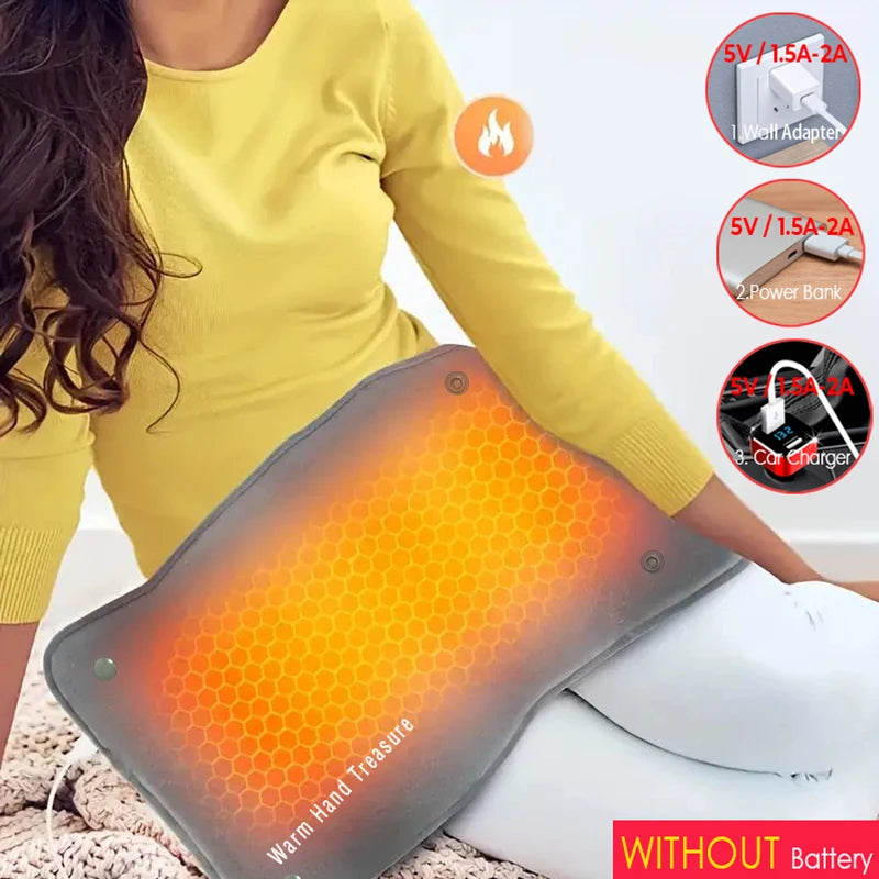 New Graphene Quick Heating Warming Pad with Adjustable Temperature and Timing USB Power Supply Office and Home Warming Handbags by Quickfindgoods