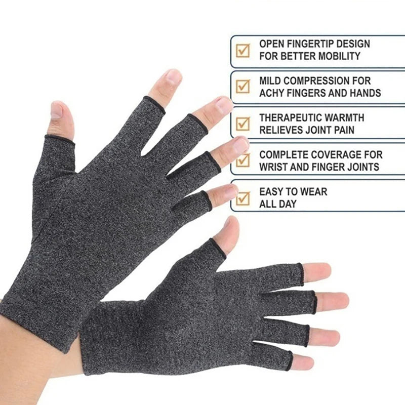 Relieve Hand Discomfort with 1pair Fingerless Compression Gloves by Quickfindgoods
