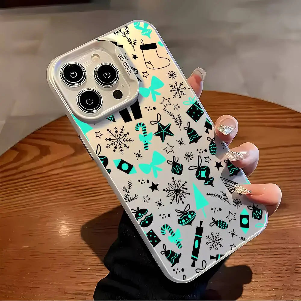 Christmas New Year Phone Case For iPhone 17 16 15 14 13 12 Pro Max Plus Colorful Gradient Soft TPU Back Cover