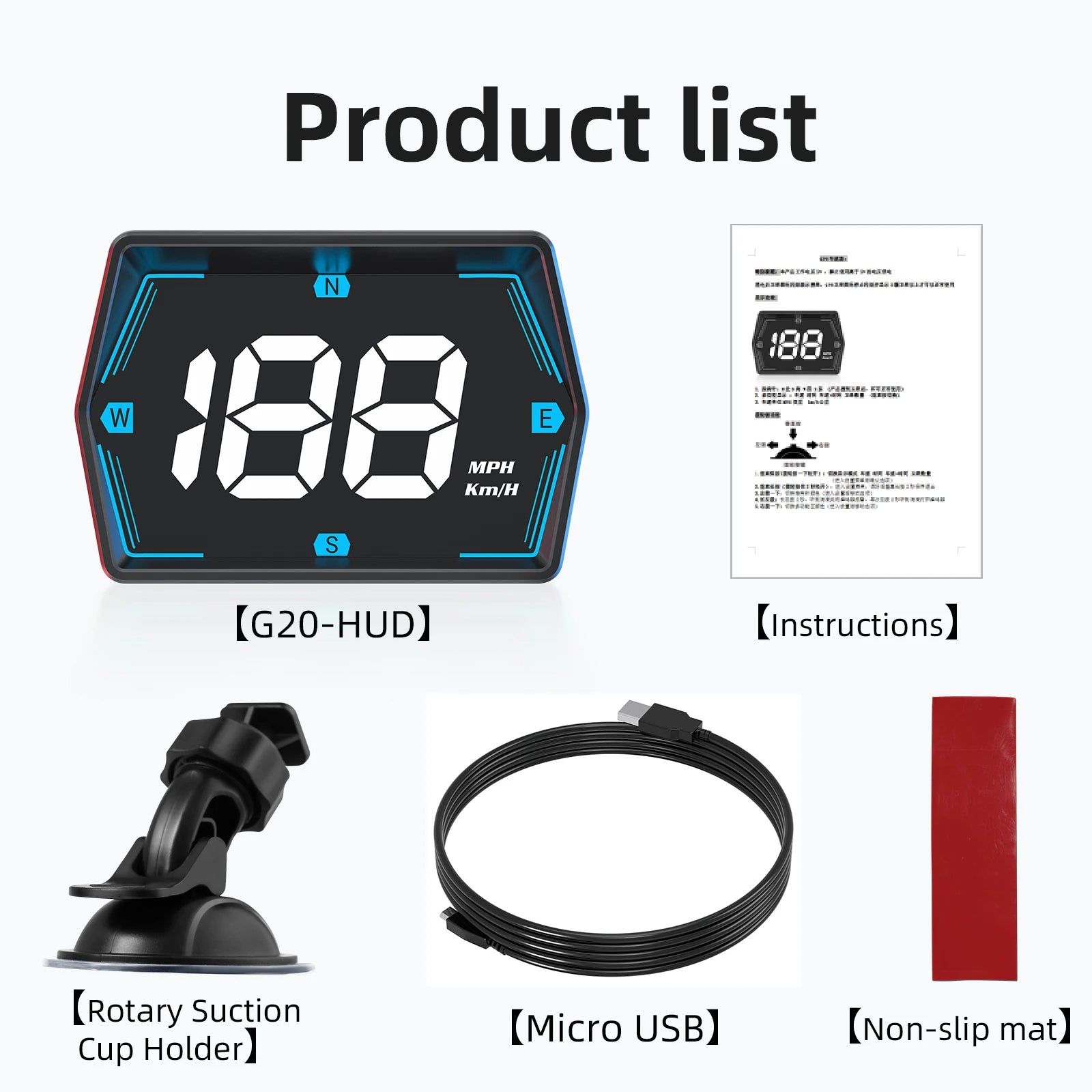 G20 GPS Car Digital Speedometer HUD Head-Up Display Eletronics Speed Alarm Gadgets Inteligentes compass USB Plug For All Cars by Quickfindgoods