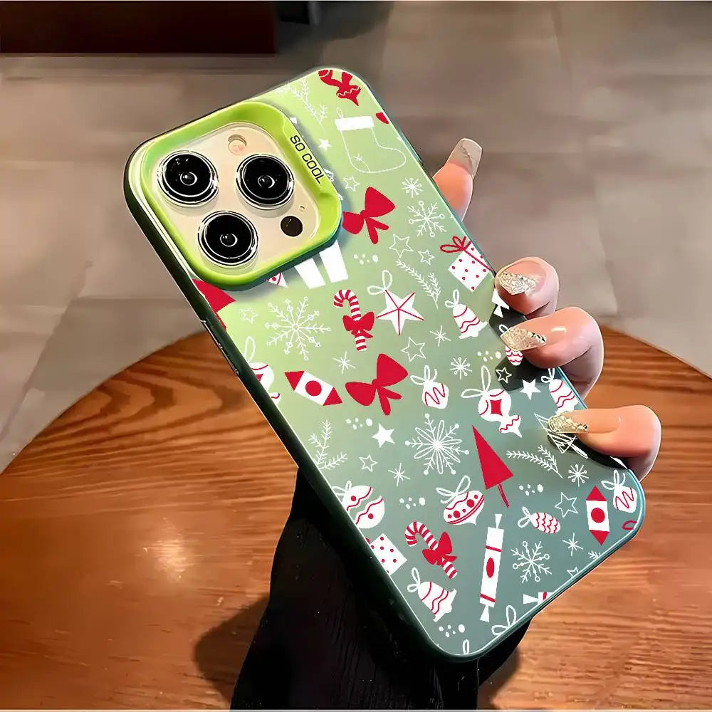 Christmas New Year Phone Case For iPhone 17 16 15 14 13 12 Pro Max Plus Colorful Gradient Soft TPU Back Cover