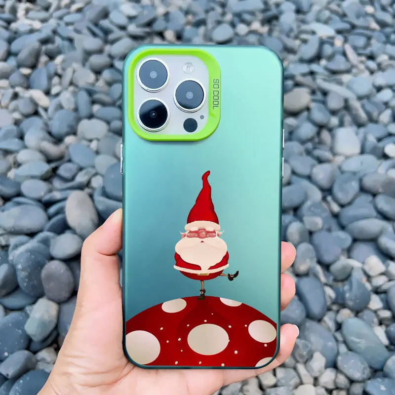 Cute Merry Christmas Santa Claus Phone Case for iPhone 16 15 14 Pro Max 13 12 11 Pro Max Mini 15 14 Plus Shockproof Laser Covers