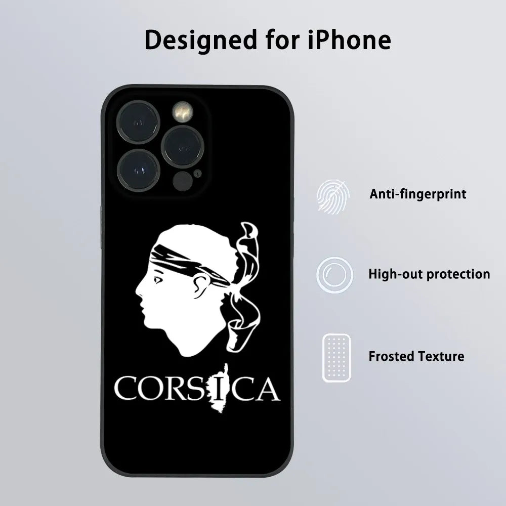 Corse Corsica Phone Case For iPhone 16 15 14 13 Pro Max Plus Mini Frosted Soft Shell Funda Shockproof Cases by Quickfindgoods
