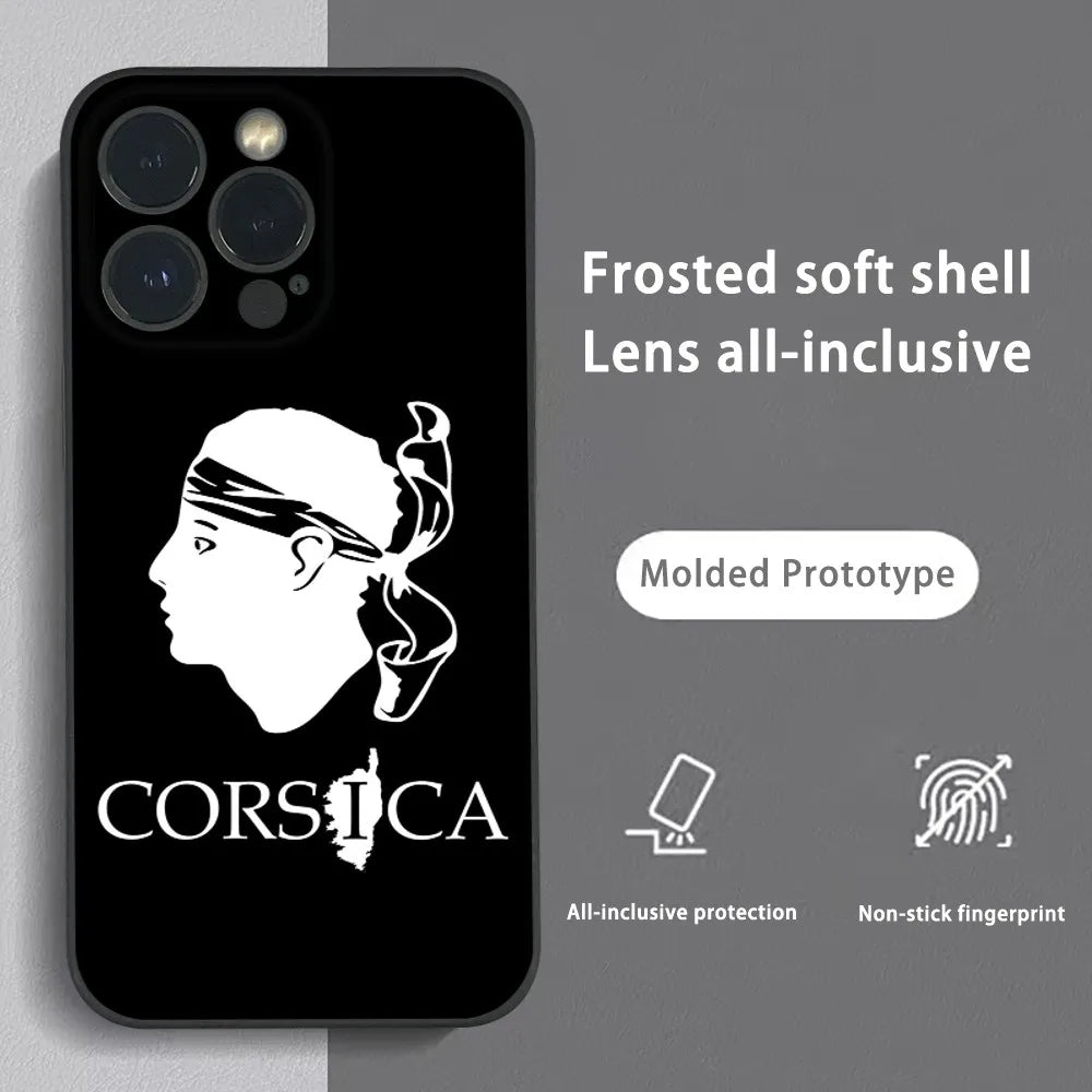 Corse Corsica Phone Case For iPhone 16 15 14 13 Pro Max Plus Mini Frosted Soft Shell Funda Shockproof Cases by Quickfindgoods