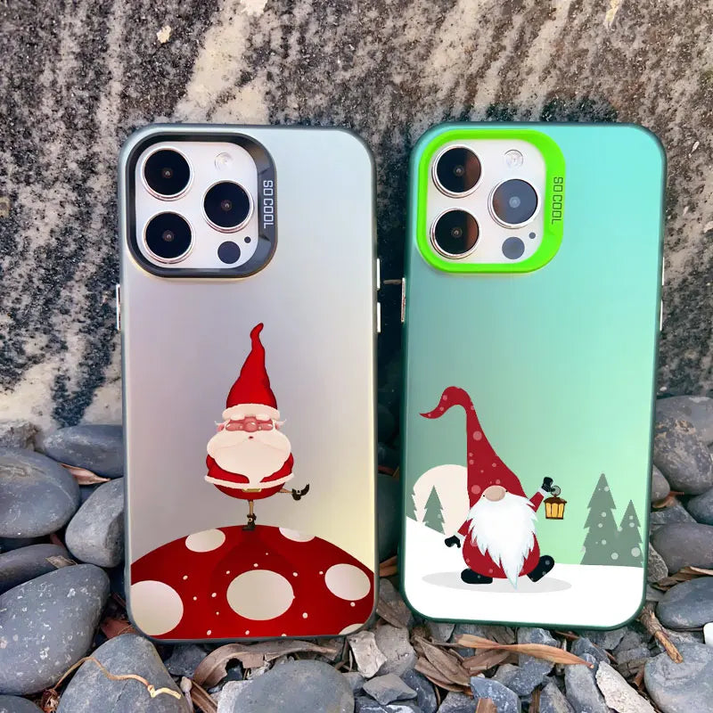Cute Merry Christmas Santa Claus Phone Case for iPhone 16 15 14 Pro Max 13 12 11 Pro Max Mini 15 14 Plus Shockproof Laser Covers
