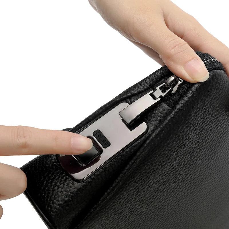Man`s Fingerprint Lock Handbag Security Wallet by Quickfindgoods