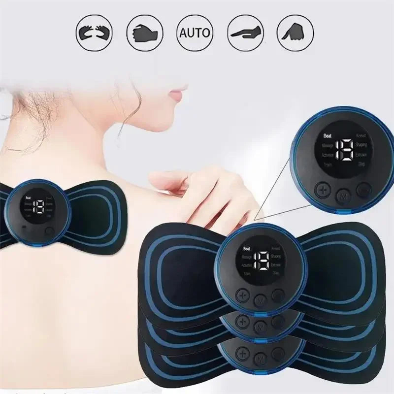 Electric Neck Massager EMS Muscle Massage Stimulator Low Frequency Instrument Back Cervical Calf Patches Pain Joints Mini Device by Quickfindgoods