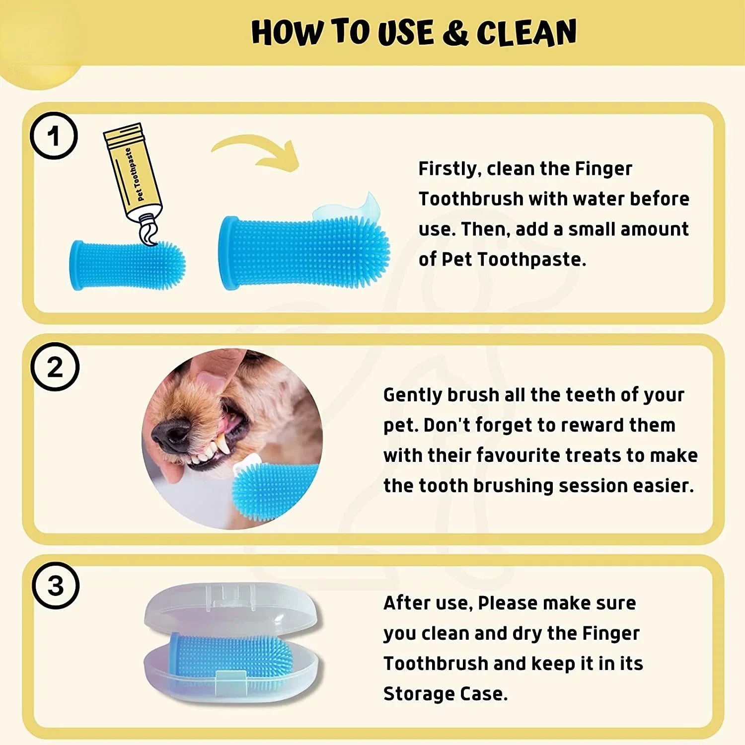 3/1pcs pet finger toothbrush Pet Products cat toothbrush for dog products teeth cleaning for small dogs cats clean teeth Puppy by Quickfindgoods