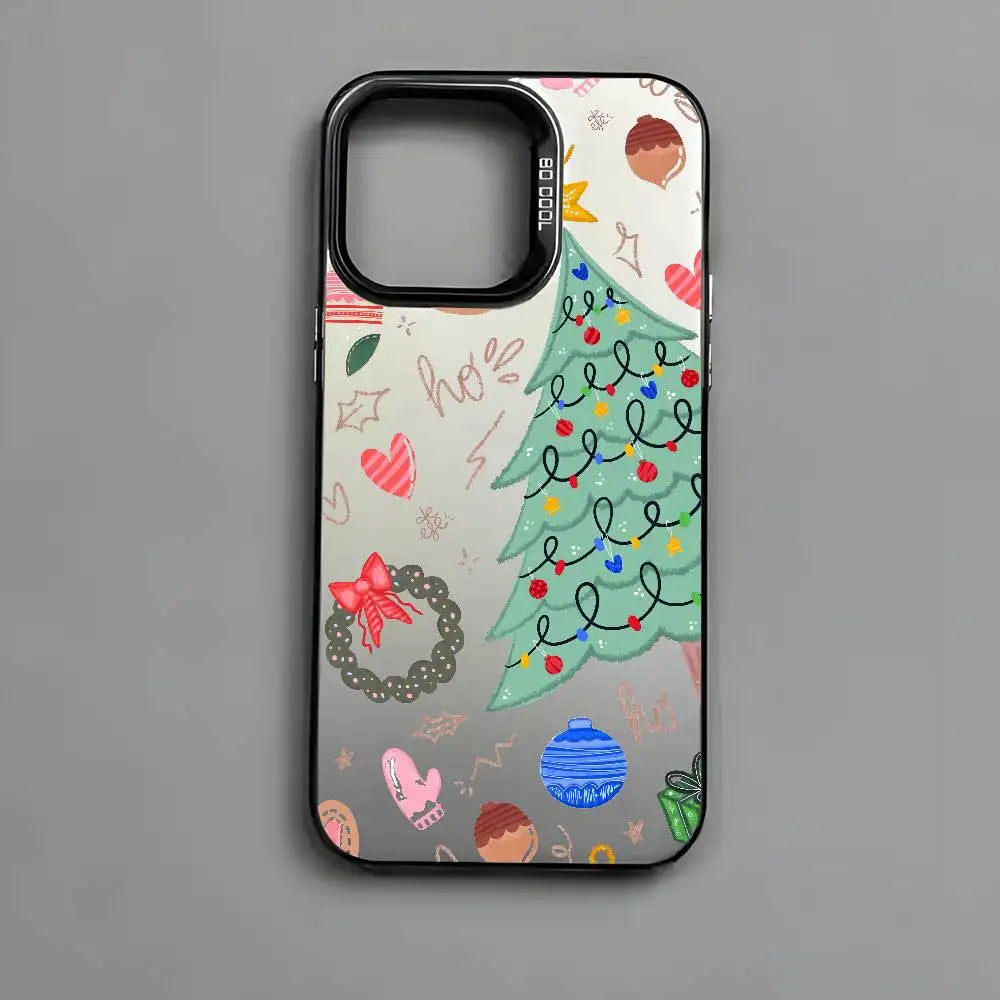Christmas Tree Comic Version Phone Case For IPhone 17 16 15 14 13 12 11 Pro Max Air Multicolor Matte Laser Metallic Aurora Funda