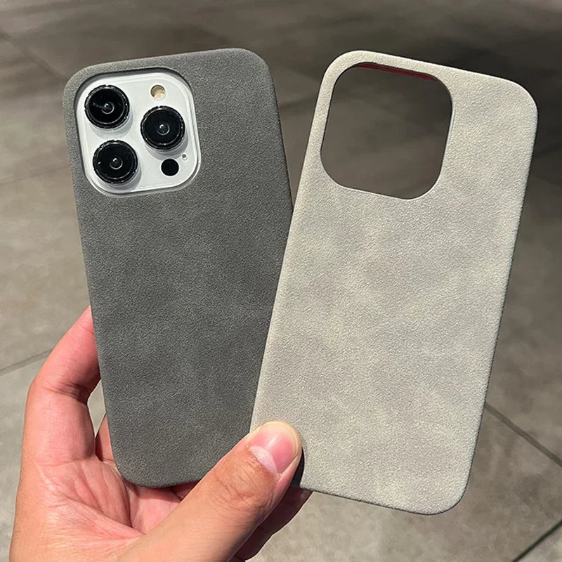 Phone Case For iPhone 16 15 14 13 12 11 Pro Max Plus Suede Leather Cases Matte Silicone Soft Shockproof Cover Fashion by Quickfindgoods