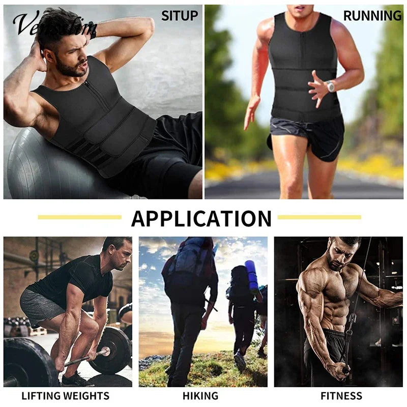 Vensslim Men Body Shaper Waist Trainer Vest Slimming Shirt Sauna Sweat Compression Undershirt Shapewear Fat Burner Workout Tops by Quickfindgoods
