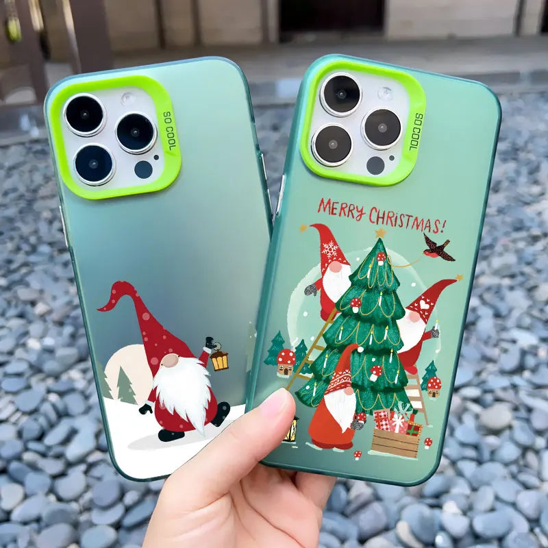 Cute Merry Christmas Santa Claus Phone Case for iPhone 16 15 14 Pro Max 13 12 11 Pro Max Mini 15 14 Plus Shockproof Laser Covers