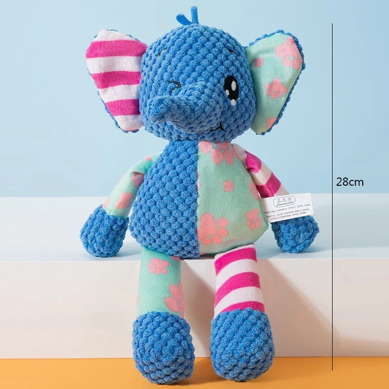 Pet Plush Toy Cat Dog Puzzle Toy Cute Animals Bite Resistant Interactive Squeaky Pet Dog Teeth Cleaning Chew Toy Pet Supplies by Quickfindgoods