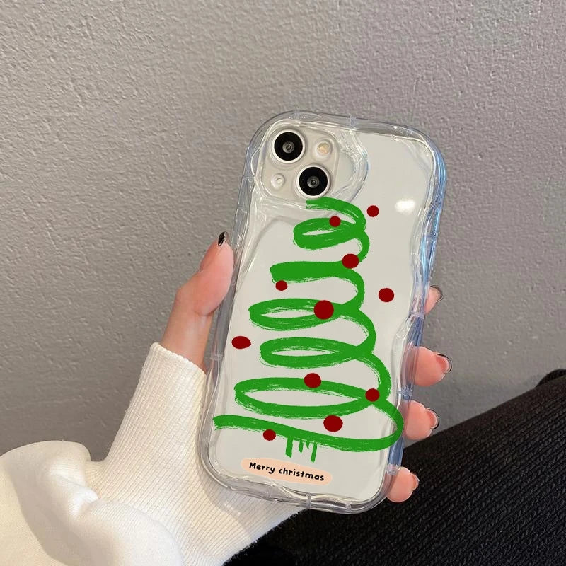 Christmas Tree Phone Case For iPhone 17 Pro Max Cases iPhone 16 11 12 14 13 15 16E 17 Air XS X XR 7 8 Plus Shockproof Soft Cover