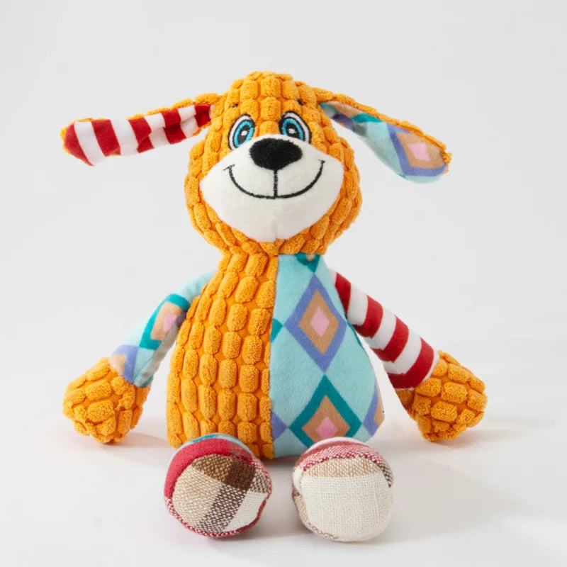 Pet Plush Toy Cat Dog Puzzle Toy Cute Animals Bite Resistant Interactive Squeaky Pet Dog Teeth Cleaning Chew Toy Pet Supplies by Quickfindgoods