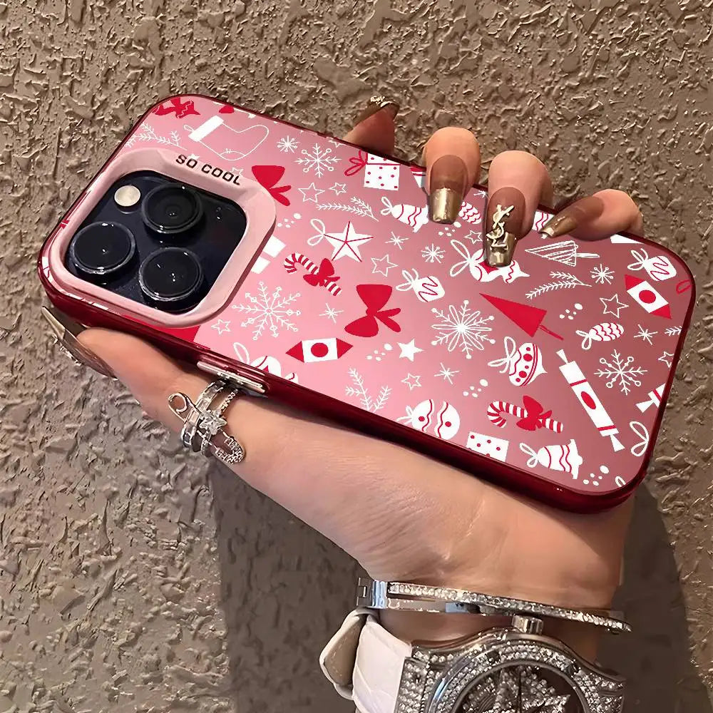 Christmas New Year Phone Case For iPhone 17 16 15 14 13 12 Pro Max Plus Colorful Gradient Soft TPU Back Cover