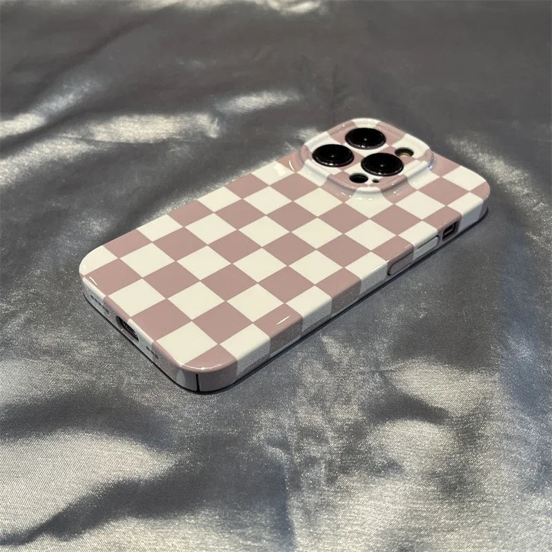 Simple Checkerboard Phone Case For IPHONE 16 15 14PRO MAX 13 13 PRO 13 PRO MAX 14 14PLUS 14PRO Acrylic Hard Mobile Phone Cases by Quickfindgoods