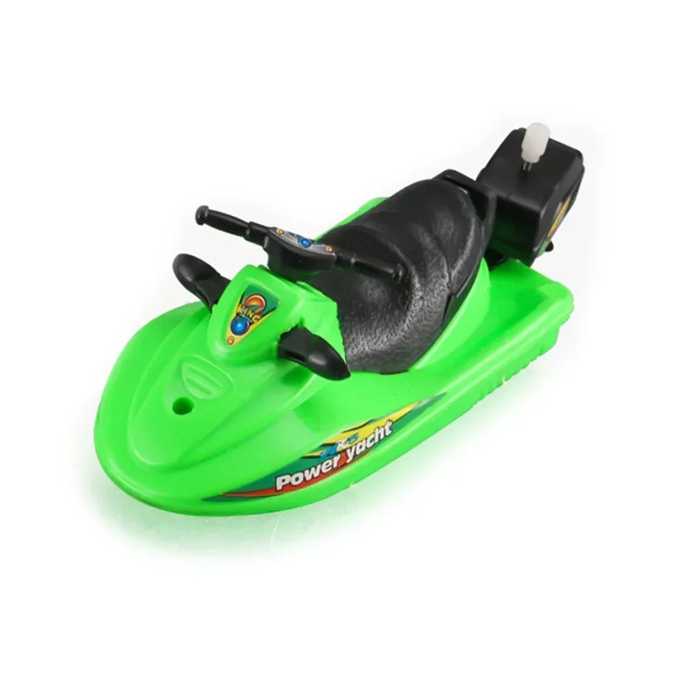 Wind Up Clockwork Float In Water Speed Boat Ship Children Bath Toys Random Color Kids Pool Swimming Bathtub Bath Toys