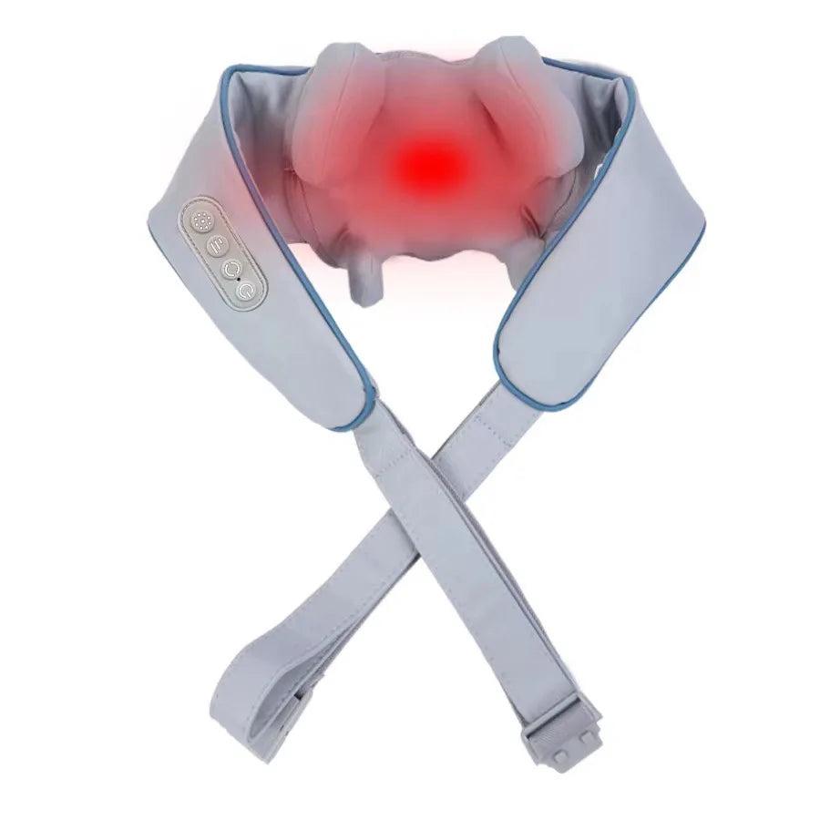 Electric Shoulder Kneading Massage Shawl Automatic Neck Back Massager Wireless Back Muscle Trapezius Relaxing Massage Pillow