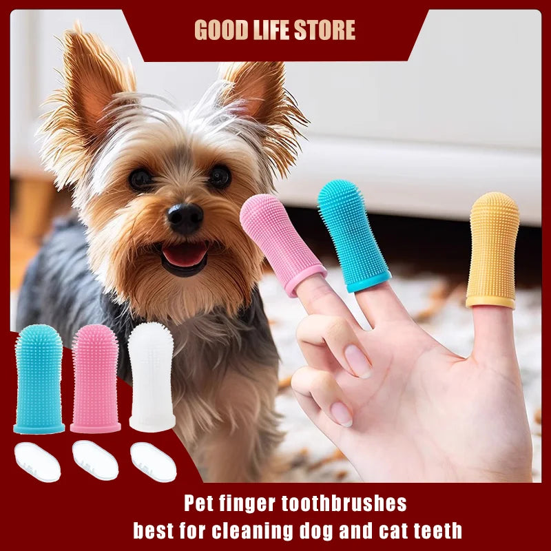 3/1pcs pet finger toothbrush Pet Products cat toothbrush for dog products teeth cleaning for small dogs cats clean teeth Puppy by Quickfindgoods