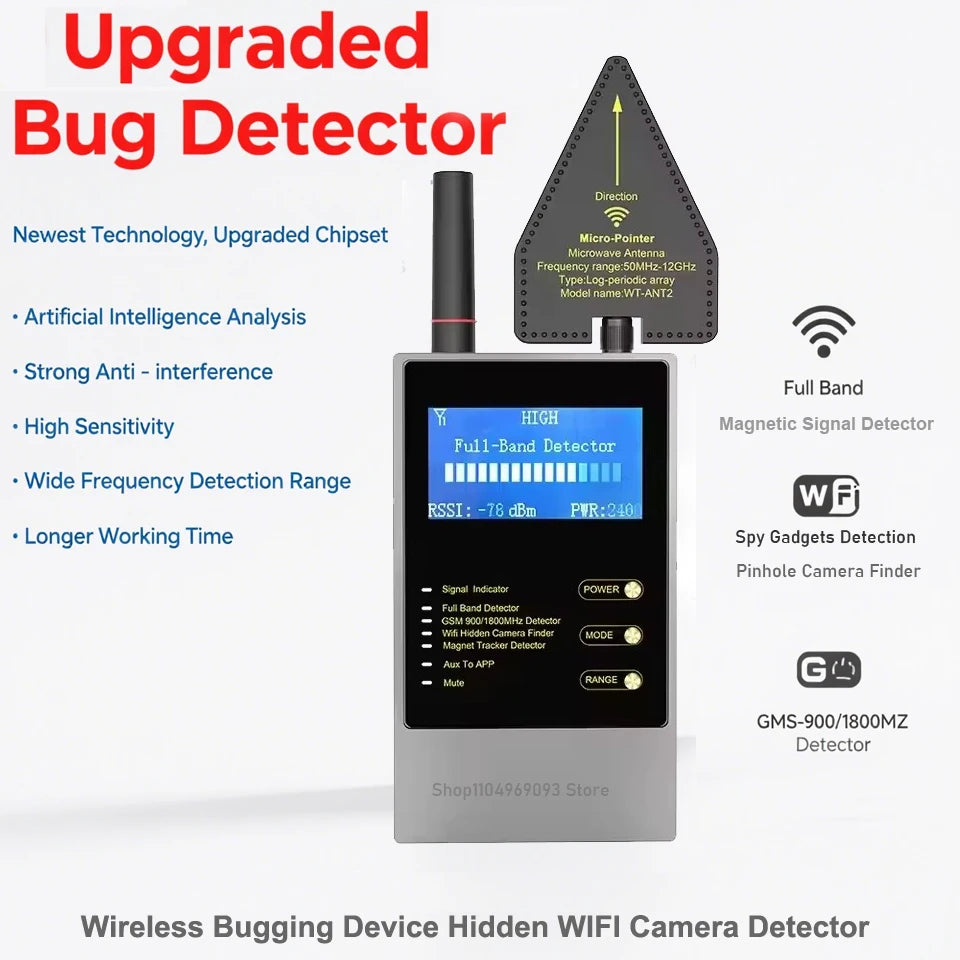 Wireless Bug Mini Spy Gadgets Detector Antiradar Hidden Camera Spy GSM GPS Tracker Eavesdropping Spy Devices Magnetic Detectors by Quickfindgoods