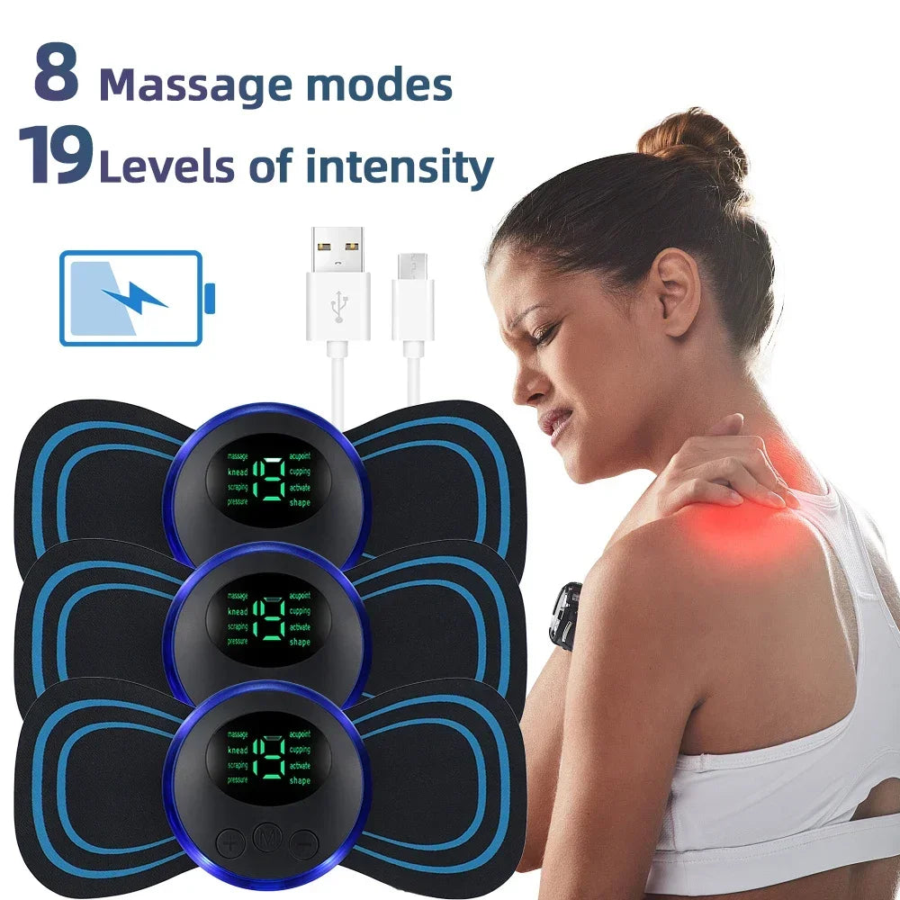 Electric Neck Massager EMS Muscle Massage Stimulator Low Frequency Instrument Back Cervical Calf Patches Pain Joints Mini Device by Quickfindgoods