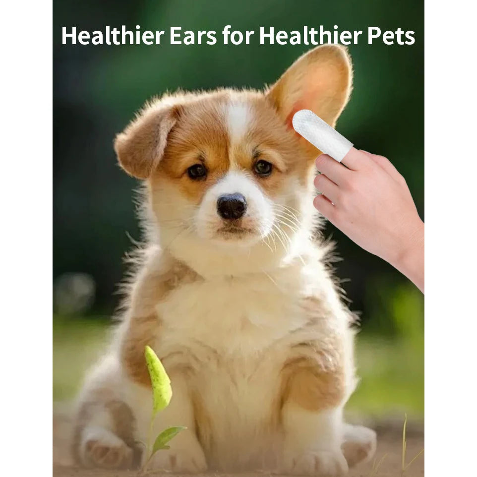 Pet cleaning products Ear cleaning wipes Ear care fingertips Ear mite removal Cat and dog ear cleaning pet products by Quickfindgoods