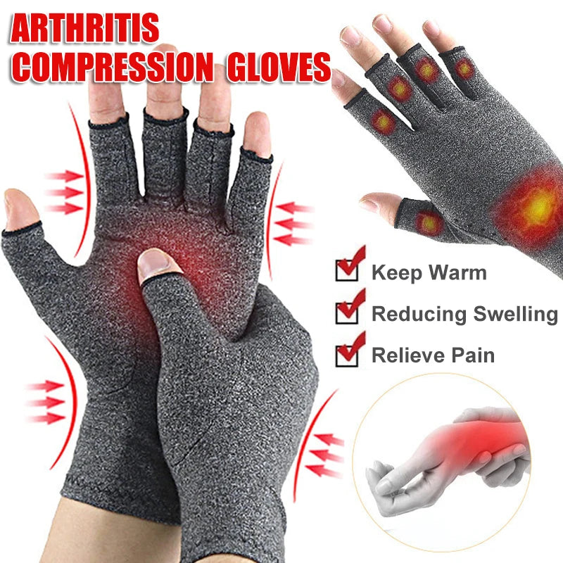 Relieve Hand Discomfort with 1pair Fingerless Compression Gloves by Quickfindgoods