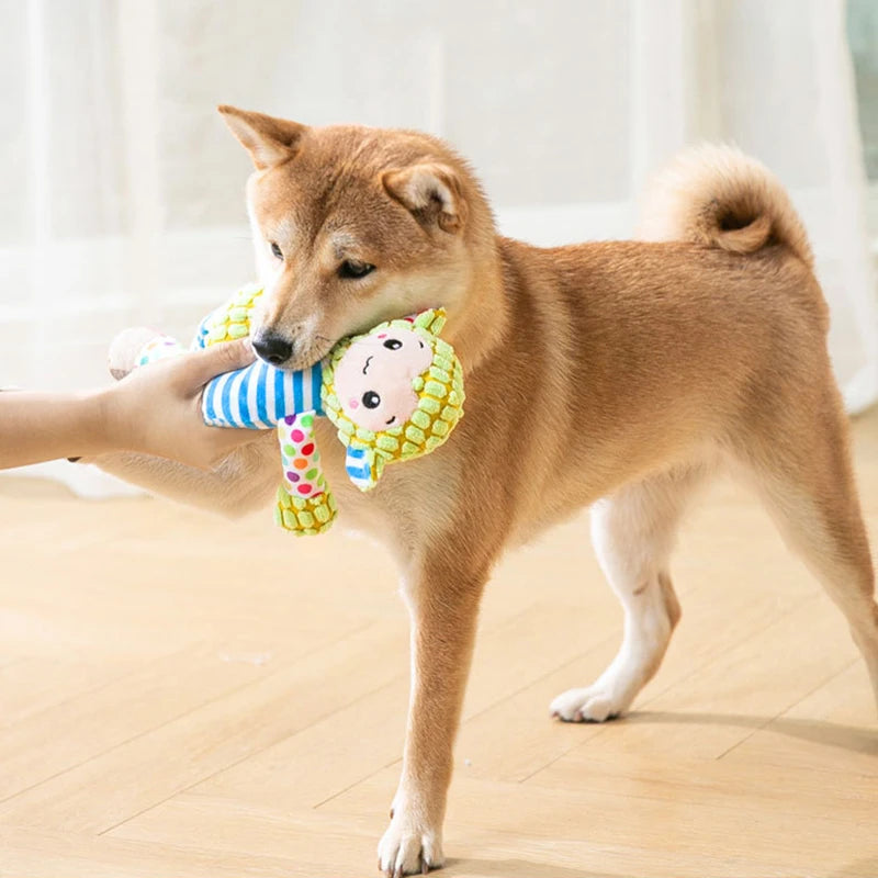Pet Plush Toy Cat Dog Puzzle Toy Cute Animals Bite Resistant Interactive Squeaky Pet Dog Teeth Cleaning Chew Toy Pet Supplies by Quickfindgoods