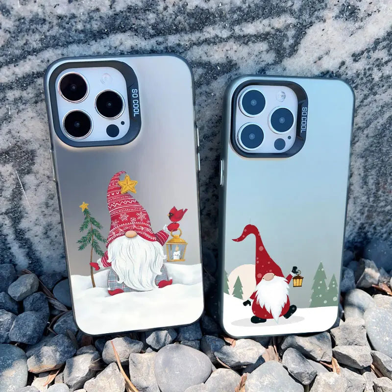 Cute Merry Christmas Santa Claus Phone Case for iPhone 16 15 14 Pro Max 13 12 11 Pro Max Mini 15 14 Plus Shockproof Laser Covers