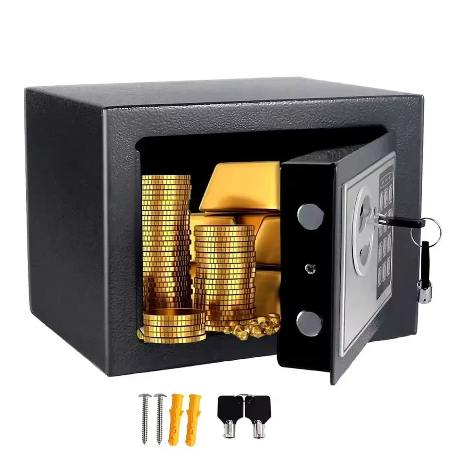 2025 NEW Electronic Digital Keypad Lock Safe Security Box All Steel for Home Office Password and Key Unlock Safe and Compact by Quickfindgoods