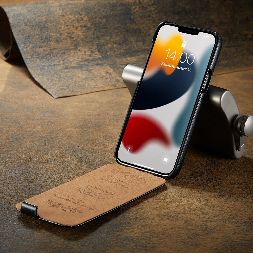 Business Leather Flip Cases For Iphone SE 7 8 13 12 11 14 15 Pro Vertical Classic Holder Phone Cover For Iphone 15Pro XS Max XR by Quickfindgoods