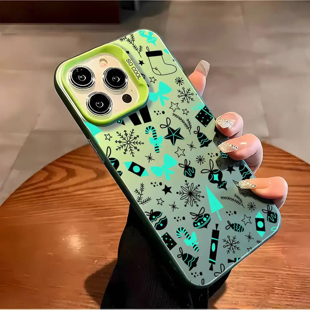 Christmas New Year Phone Case For iPhone 17 16 15 14 13 12 Pro Max Plus Colorful Gradient Soft TPU Back Cover