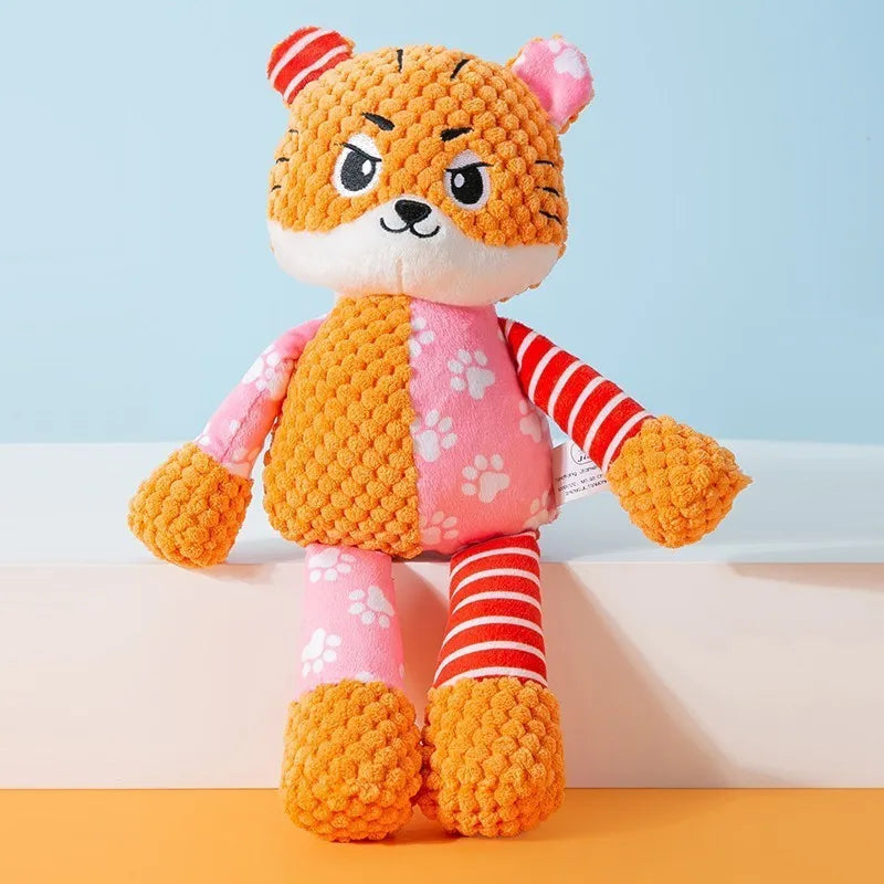 Pet Plush Toy Cat Dog Puzzle Toy Cute Animals Bite Resistant Interactive Squeaky Pet Dog Teeth Cleaning Chew Toy Pet Supplies by Quickfindgoods
