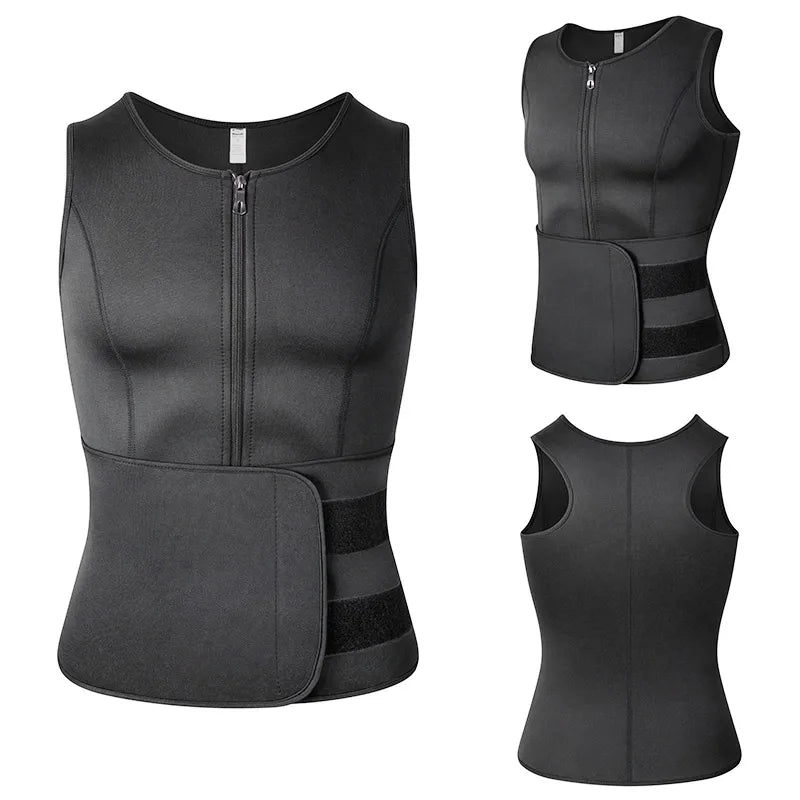 Vensslim Men Body Shaper Waist Trainer Vest Slimming Shirt Sauna Sweat Compression Undershirt Shapewear Fat Burner Workout Tops by Quickfindgoods